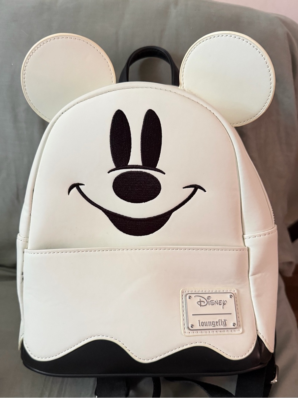 Loungefly White & Black Mickey Ghost Mini Backpack